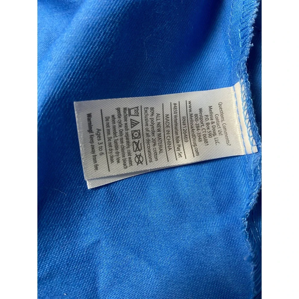 Melissa & Doug Animal Hospital Veterinarian Costume Kids Size Small Blue